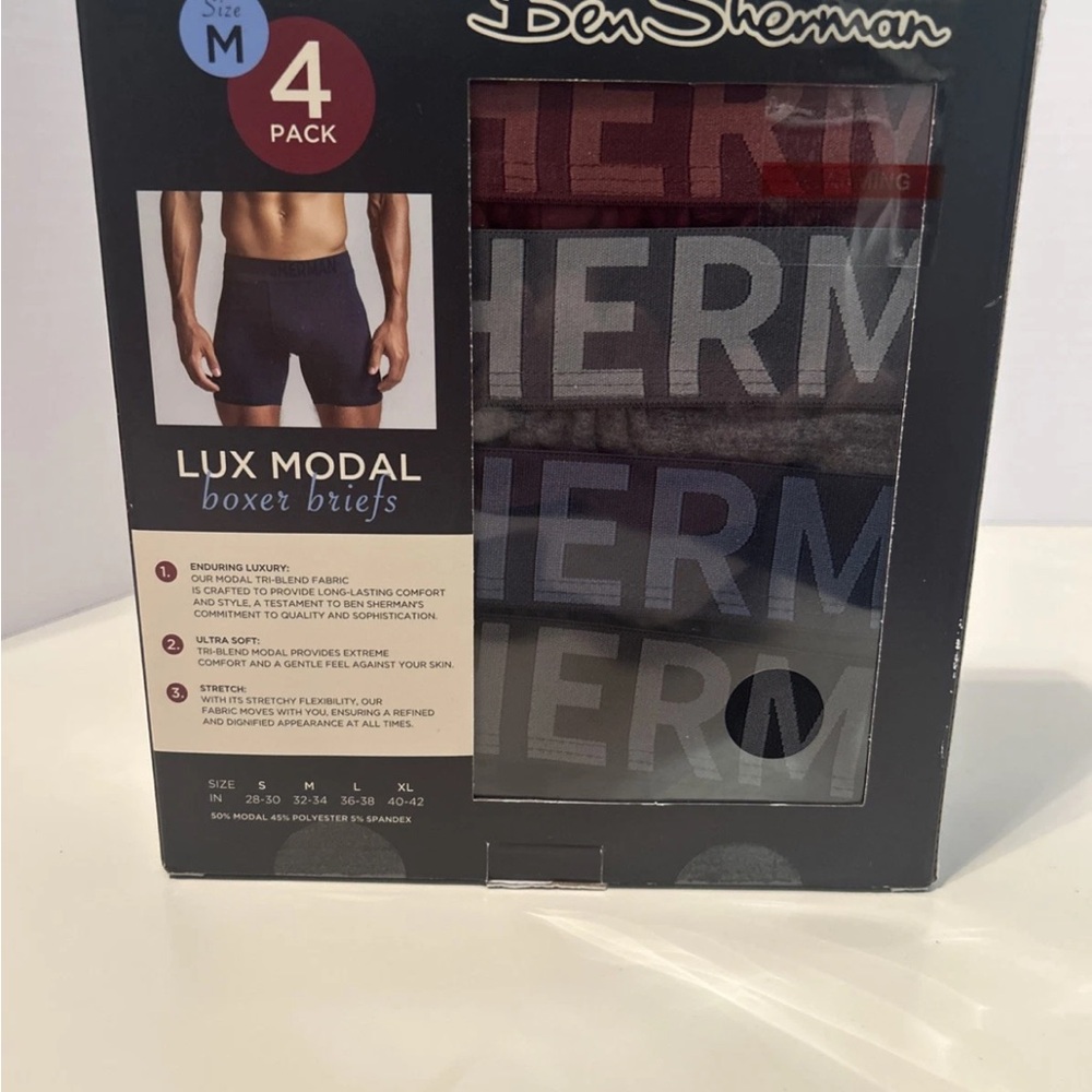 Ben Sherman Lux Modal Boxer Briefs - 4 Pack - Black and Gray